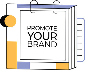 Vector illustration of a poster on a wall promoting your brand message scalable eps