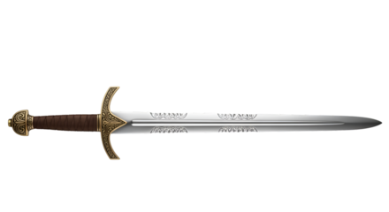 Ornate Medieval Sword with Engraved Blade