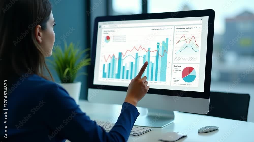 Poster business finance data analytics graph. financial management technology. advisor using kpi dashboard 