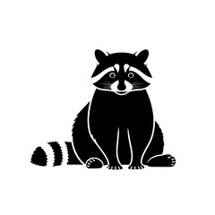 Charming pixel art raccoon sitting icon for digital projects and designs silhouette