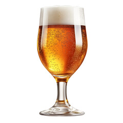 Minimalistic Glass of Beer Isolated on Transparent Background, Refreshing Beer in Simple Glass Clipart, Refreshment Drink Beer Glass Isolated