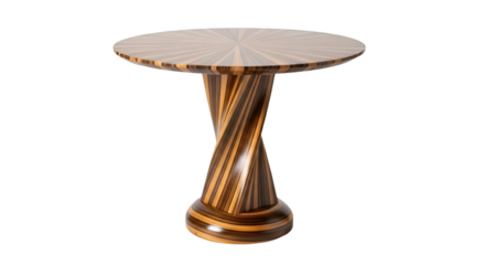 Striking Twisted Pedestal Table with Sunburst Top