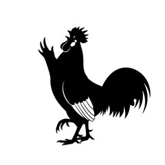 Rooster silhouette emblem for farm and countryside themes decorative graphic silhouette