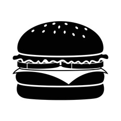 Classic hamburger icon simple silhouette for food branding and restaurant menus silhouette