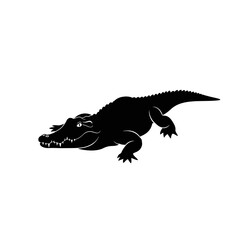 Silhouette of a small dinosaur or reptile with textured details on a white square background silhouette