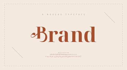 Brand, Luxury wedding alphabet letters font and number. Typography elegant classic lettering serif fonts decorative vintage retro concept. vector illustration