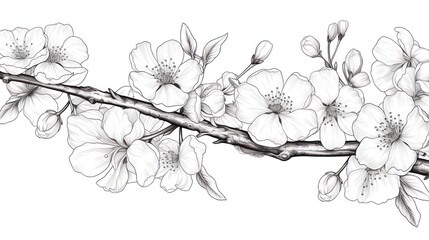 Elegant blooming branch illustration