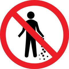 No littering Sign vector illustration, No littering. Do not litter sign