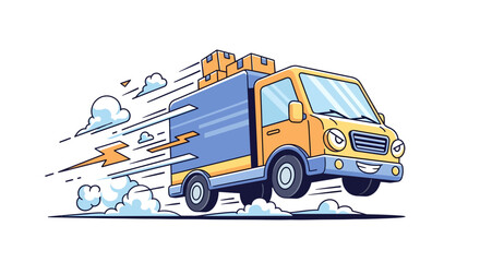Speedy Delivery Truck Cartoon Vector