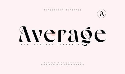 Average Luxury font alphabet logo. Typography beautiful fashion elegant classic letters serif italic fonts decorative wedding vintage blossom logos. vector illustration

