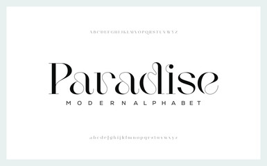 Paradise luxury beauty font alphabet logo. Typography beautiful minimal elegant classic letter serif fonts fashion wedding vintage retro logos. vector illustration

