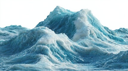 shimmering oceanic dreams waves frozen in an abstract futuristic 3d texture isolated on a white background generative ai