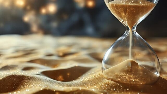 Hourglass on Sand - A Visual Metaphor for Times Passage.