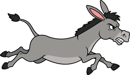 Art & IllustrationAngry cartoon donkey illustration, aggressive animal mascot, fierce mule character, animated farm animal, wild donkey vector, funny equine artwork