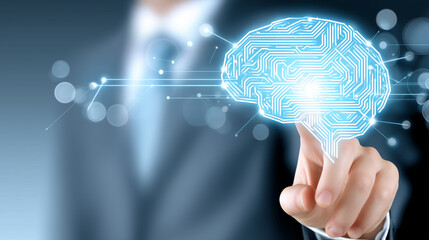 AI analyzing human brain scans, neurology clinic