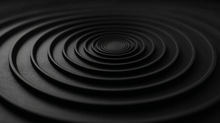 Obraz premium A dark concentric circles pattern with a textured surface and subtle light variations in the image