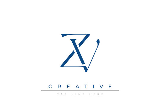 Blue stylized letters ZV combined in a modern design on a clean white background, evoking professionalism and creativity. Ideal for branding, business identity, and corporate representation concepts.