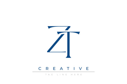 Blue stylized letters ZT combined in a modern design on a clean white background, evoking professionalism and creativity. Ideal for branding, business identity, and corporate representation concepts.