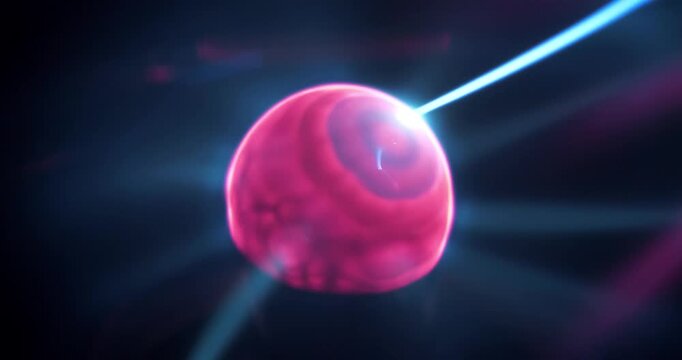 Plasma globe with noble gas inside and with filaments extending from inner sphere to outer. Electromagnetic interactions are responsible for glowing filaments in plasma globe. Also works as an ionizer