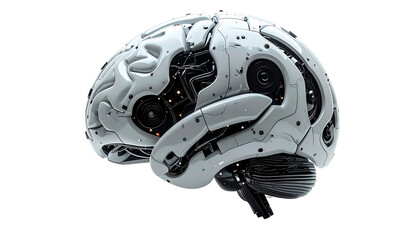 Fototapeta premium A futuristic cybernetic brain, showcasing intricate robotic design and advanced technology