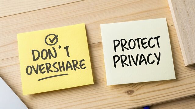 Reminder Notes on Desk to Promote Privacy and Oversharing Awareness