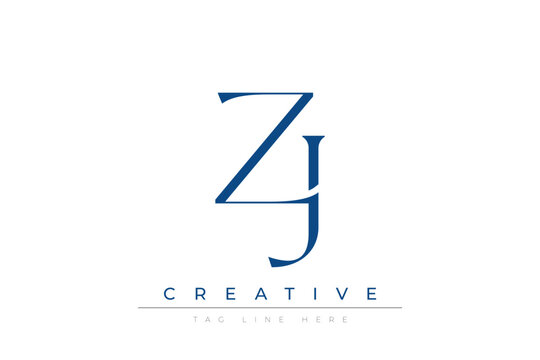 Blue stylized letters ZJ combined in a modern design on a clean white background, evoking professionalism and creativity. Ideal for branding, business identity, and corporate representation concepts.