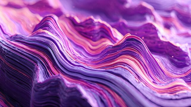 3d render abstract background with wavy lines in neon purple and pink colors made ai generative