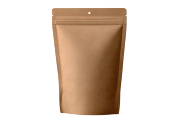 Matte Brown Packaging Bag for Food or Product Storage with Clear Area for Labeling and Easy Seal Closure Ideal for Organic or Natural Items