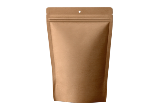 Matte Brown Packaging Bag for Food or Product Storage with Clear Area for Labeling and Easy Seal Closure Ideal for Organic or Natural Items