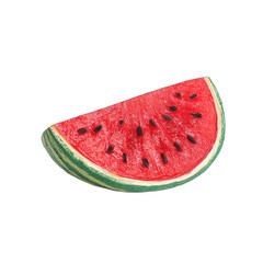 Close-up of a stylized watermelon slice