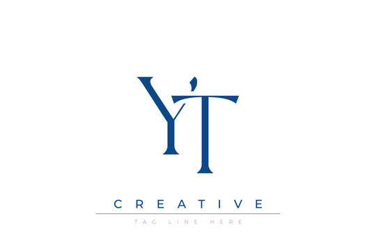 Blue stylized letters YT combined in a modern design on a clean white background, evoking professionalism and creativity. Ideal for branding, business identity, and corporate representation concepts.