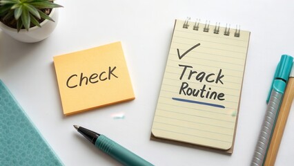 Note with Checklist for Daily Routine Tracking on Desk