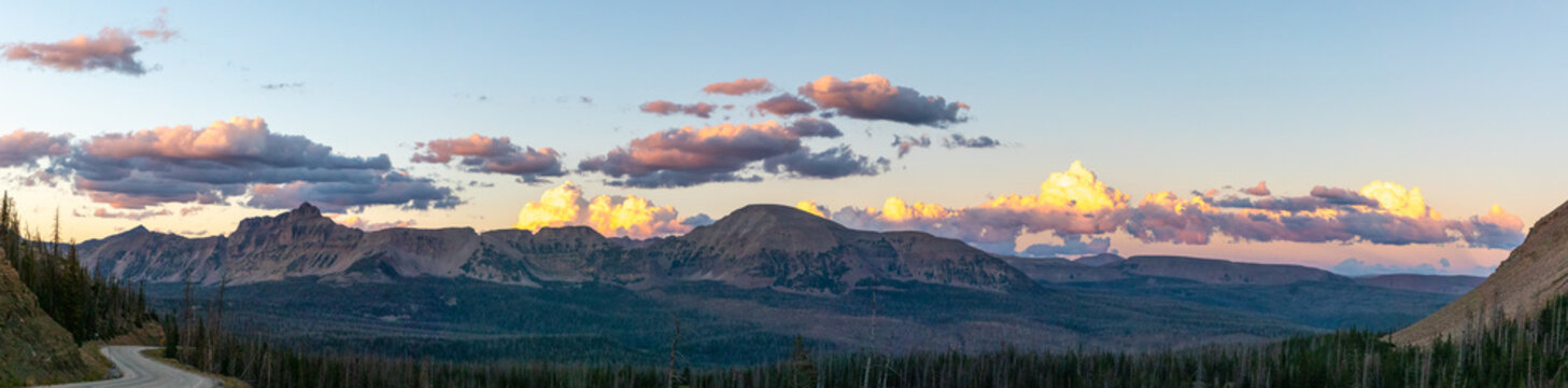 Clouds over the Uinta Mountains in Utah at Sunset