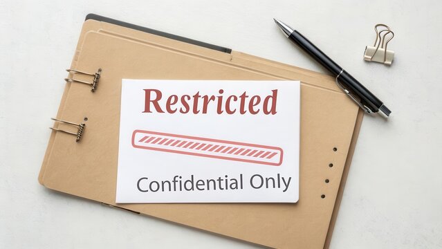 Restricted Access Document with Confidential Only Label on Desk