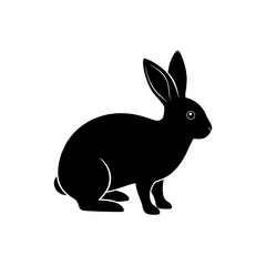 Obraz premium Silhouette of a rabbit on transparent background