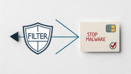 Graphic Representation of Malware Filter and Protection Concept