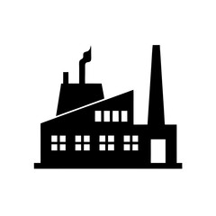 Fototapeta premium Silhouette of a factory on transparent background