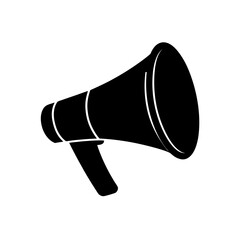 Silhouette of a megaphone on transparent background