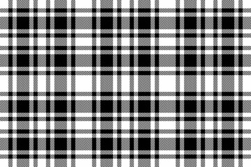 Infant fabric plaid background, arabic seamless textile texture. Painting pattern check vector tartan in white and black colors.