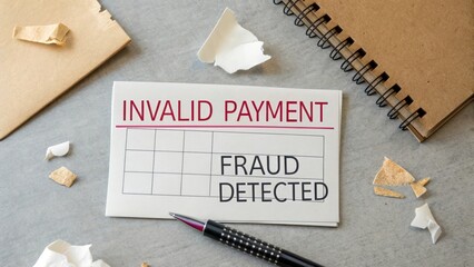 Invalid Payment Notification with Fraud Detection on Table Surface