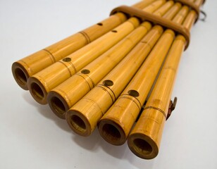 Fototapeta premium Close-up of a traditional bamboo flute
