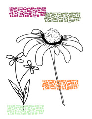 wedding invitation card with flowers