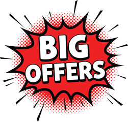 Fototapeta premium Vector art of big offers sale sticker