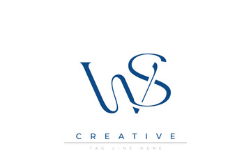 Blue stylized letters WS combined in a modern design on a clean white background, evoking professionalism and creativity. Ideal for branding, business identity, and corporate representation concepts.