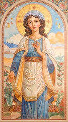 Obraz premium Religious painting of a woman saint
