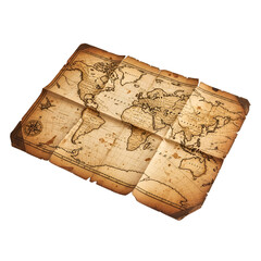 Vintage World Map with Compass Rose and Nautical Elements