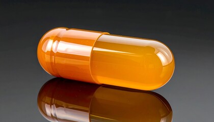 Orange Capsule Medicine Close Up.