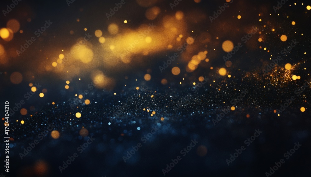Poster the illustration shows a dark background with many glowing particles and bokeh lights, creating a ma
