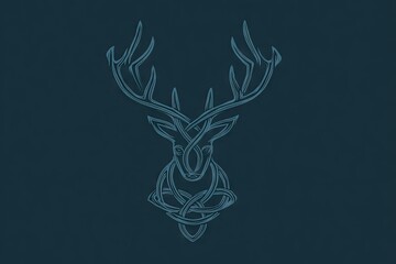 Intricate celtic knotwork design of a stag's head.