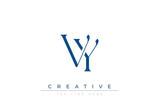 Blue stylized letters VY combined in a modern design on a clean white background, evoking professionalism and creativity. Ideal for branding, business identity, and corporate representation concepts.